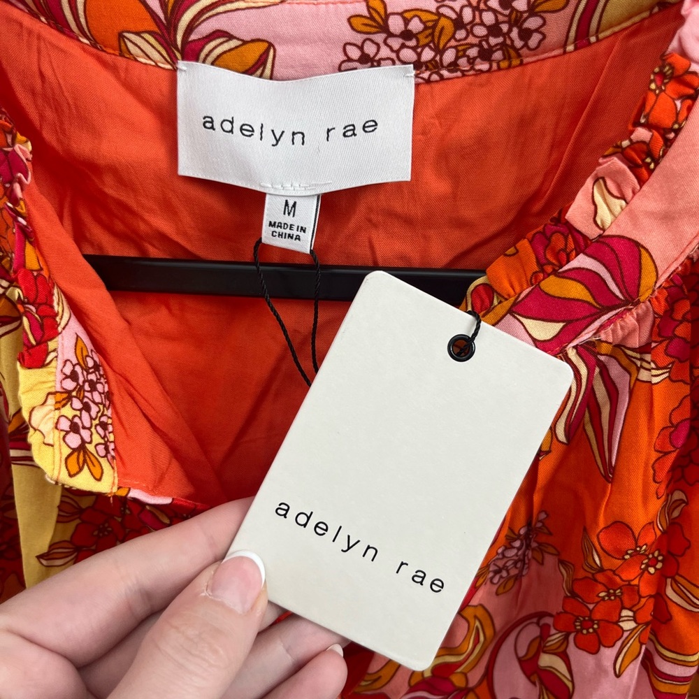 Anthropologie Adelyn Rae Floral 3/4 Sleeve Dress - Picture 3 of 10